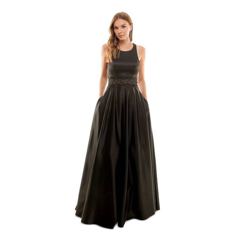 Nwt City Studio Womens Black Crisscross Back Tulle Lined Sleeveless Dress 3